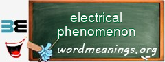 WordMeaning blackboard for electrical phenomenon